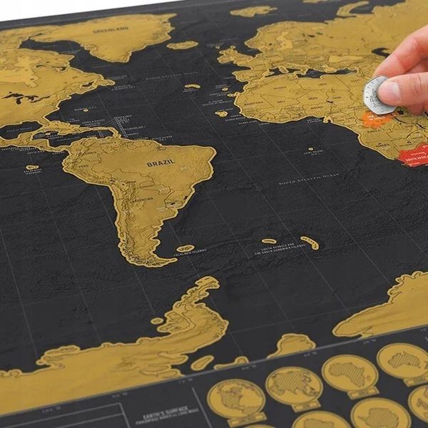 Mapa świata zdrapka dla podróżnika 82 x 59 cm zdjęcie 5