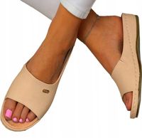 KLAPKI DAMSKIE BUTY LEKKIE wygodne POLSKIE SKÓRA