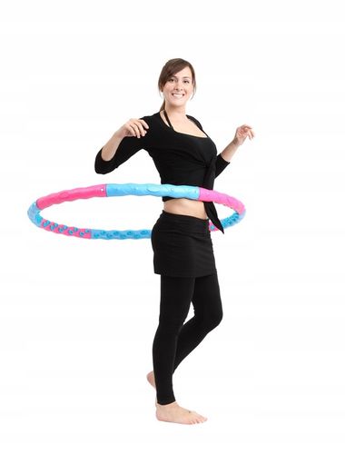 HULA HOP ODCHUDZAJĄCE Z WYPUSTKAMI OBCIĄŻNIKIEM KULKAMI SKŁADANE KOŁO 108cm na Arena.pl