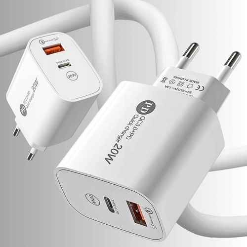 ZESTAW | SZYBKA ŁADOWARKA SIECIOWA USB TYPE-C + KABEL TYPE C | PD20W 3000mA na Arena.pl