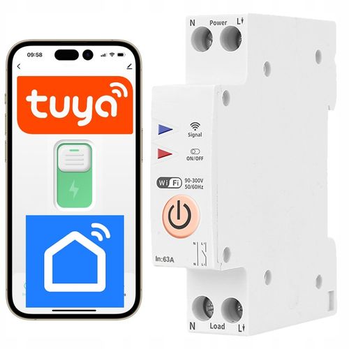 Przekaźnik WiFi 16A na szynę DIN włącznik ON OFF TUYA Smart Life na Arena.pl