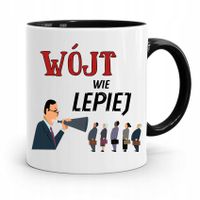 Dla Wójta Kubek Czarny Wójt Wie Lepiej Prezent Z Nadrukiem Ze Zdjęciem