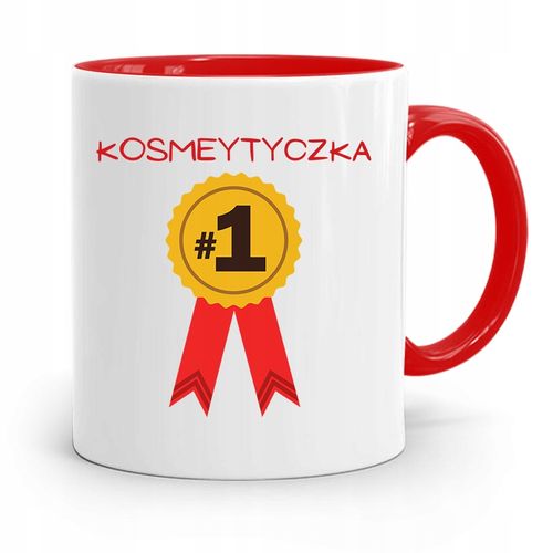 Kubek Czerwony Dla Kosmetyczki Numer Jeden Prezent Z Nadrukiem Ze Zdjęciem na Arena.pl