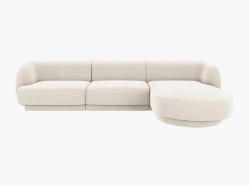 NAROŻNIK PRAWOSTRONNY SOFA NAROŻNA 255/156/70 BEŻ WELUR MILEY OD MICADONI na Arena.pl