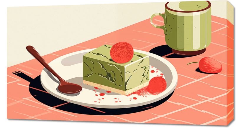 Obraz 90x50cm Deser Matcha zdjęcie 1
