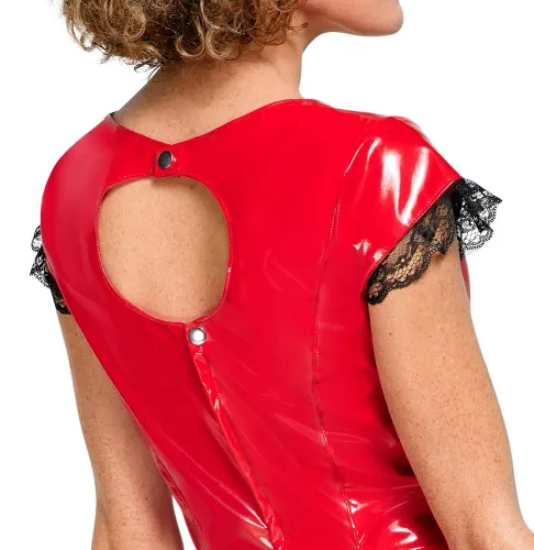 black level mini sukienka winylowa czerwona s glamour fit & flare na Arena.pl