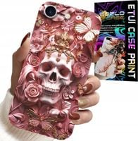 ETUI DO IPHONE 16e - KOBIECE, MODNE WZORY, CZASZKA W RÓŻE