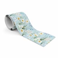 Samoprzylepny Pasek Dekoracyjny Do Tapet Białe KWIATY Tulipany Irysy Natura