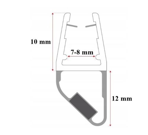 Uszczelka magnetyczna do kabiny 8mm 200cm 2szt na Arena.pl