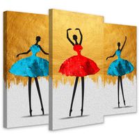 Obrazy Do Salonu Sypialni BALERINY Abstrakcja Złoto 180cm x 120cm