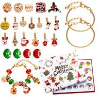 KALENDARZ ADWENTOWY BRANSOLETKA BIŻUTERIA CHARMS ZAWIESZKI 24SZT DIY PREZEN