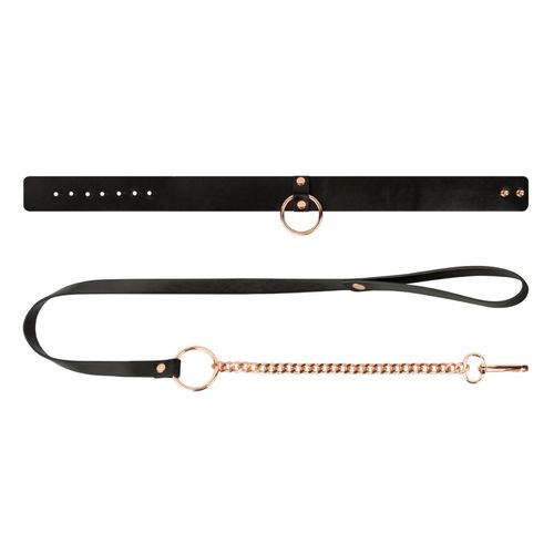 rosy gold   collar with leash   black na Arena.pl