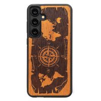 Drewniane Etui Bewood do Samsung Galaxy S24 FE 5G RÓŻA WIATRÓW MERBAU