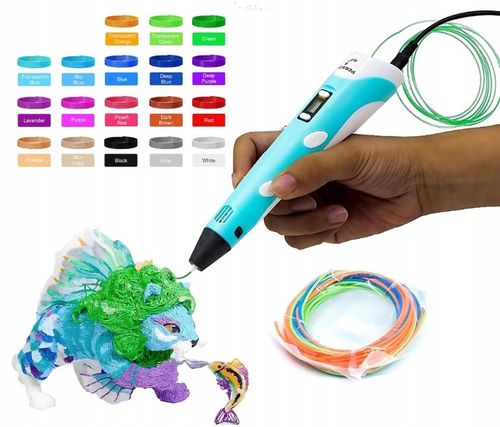 DŁUGOPIS 3D MAGICZNA DRUKARKA PEN DLA DZIECI FILAMENT ZESTAW 21 KOLOR 109 M na Arena.pl