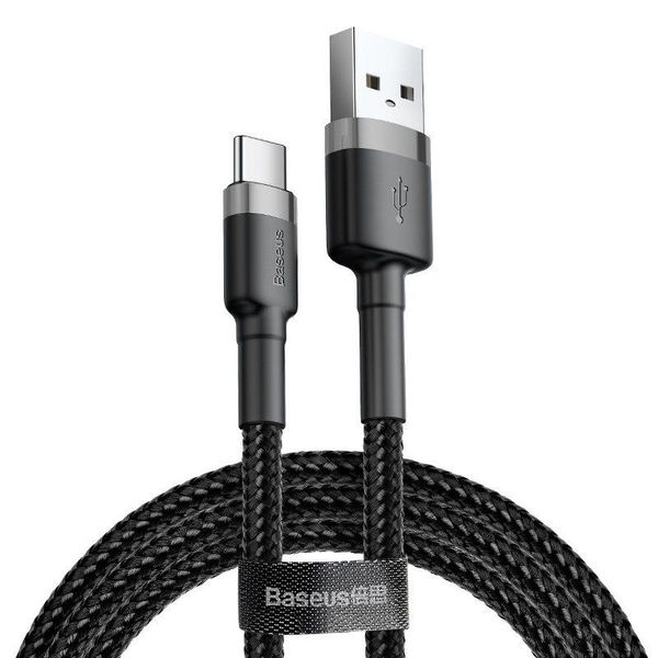 KABEL BASEUS CAFULE USB/USB-C 2A 3M GREY/BLACK zdjęcie 1