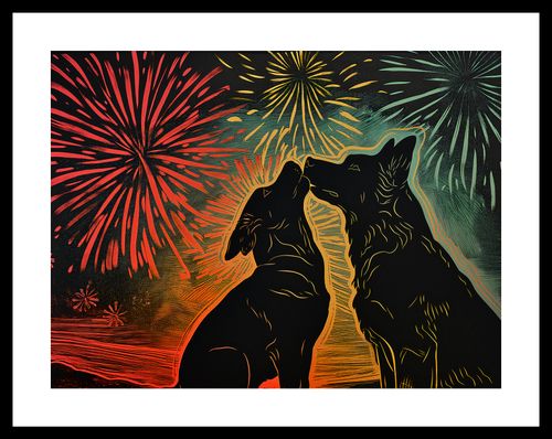 Plakat 40x30cm Psi Uścisk na Arena.pl