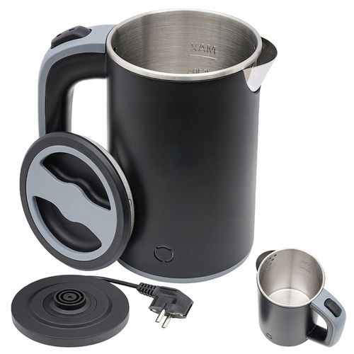 CZAJNIK ELEKTRYCZNY TURYSTYCZNY PODRÓŻNY CICHY MAŁY 600 W 0,8L CZARNY na Arena.pl