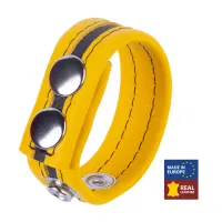 red leather tippy skorzany pierścień regulowany żołty - pasek