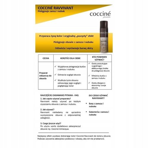 BRĄZOWA FARBA DO BUTÓW ZAMSZOWYCH NUBUKU COCCINE na Arena.pl