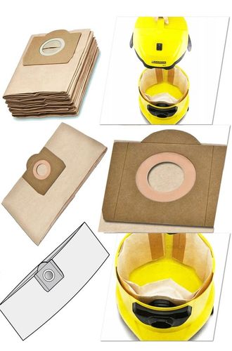 10X WYTRZYMAŁE WORKI + FILTR PUREY DO ODKURZACZA KARCHER WD3 200 MV3 SE4 na Arena.pl