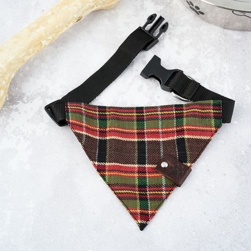 modna obroża dla psa z bandaną w kratkę petsome rozmiar l 13pk8l na Arena.pl