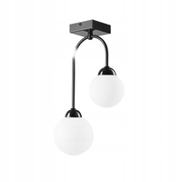 PLAFON LAMPA SUFITOWA LAMKUR JUNO 49168 KULE SZKLANE MLECZNE CZARNY BIAŁY