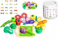 DREWNIANE WARZYWA DO KROJENIA DLA DZIECI 20SZT. ECOTOYS
