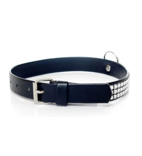 Czarna regulowana obroża z cekinami na Arena.pl