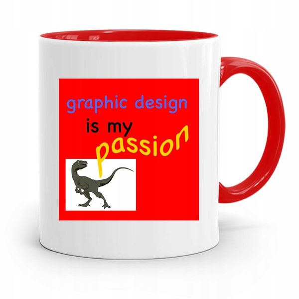 Kubek Czerwony Dla Grafika Graphic Is My Passion Z Nadrukiem Ze Zdjęciem zdjęcie 1