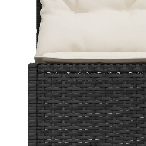 Sofa ogrodowa, stolik i poduszki, półokrągła, czarny rattan PE na Arena.pl