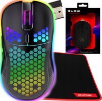 MYSZKA BEZPRZEWODOWA GAMINGOWA KOMPUTEROWA PODŚWIETLANA CICHA + PODKŁADKA