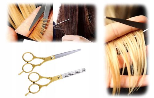 NOŻYCZKI DO STRZYŻENIA WŁOSÓW PROSTE +DEGAŻÓWKI HQ na Arena.pl