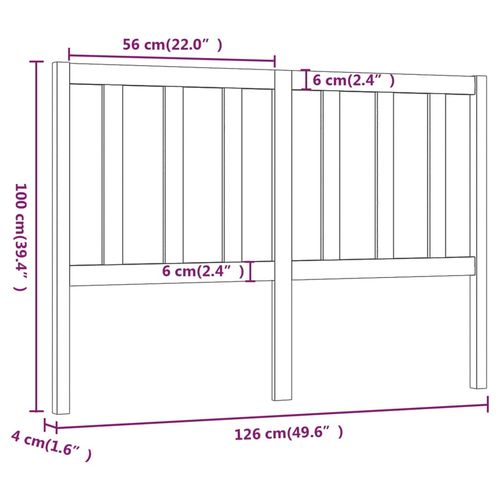 Wezgłowie łóżka, 126x4x100 cm, lite drewno sosnowe na Arena.pl