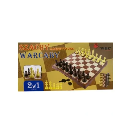 2w1 Magnetyczne Szachy Warcaby drewniane na Arena.pl