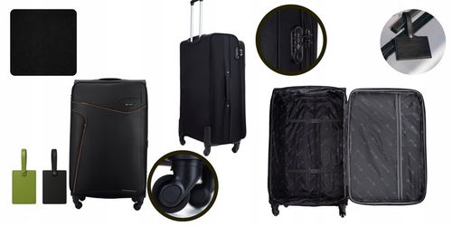 Walizka DUŻA na kółkach podróżna MATERIAŁOWA miękka pojemna GRATIS KOLORY na Arena.pl