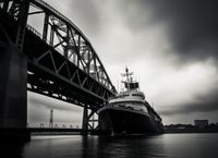 Plakat 55x40cm Statek przy Moście