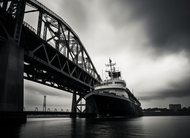 Plakat 55x40cm Statek przy Moście zdjęcie 1