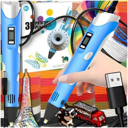 DŁUGOPIS 3D DLA DZIECI DRUKARKA 3D MAGICZNY DŁUGOPIS 3D + WKŁADY 510 METRÓW na Arena.pl
