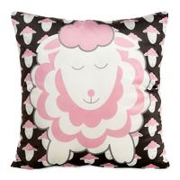 Poszewka z dziecięcym nadrukiem 45X45 czarna różowa