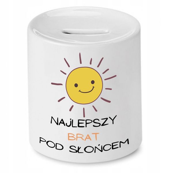 Skarbonka Dla Brata Najlepszy Pod Słońcem Z Nadrukiem Ze Zdjęciem zdjęcie 1