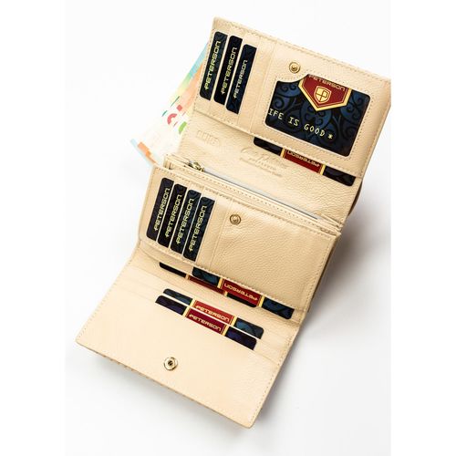 portfel damski ze skóry naturalnej i ekologicznej w beżowym kolorze na Arena.pl