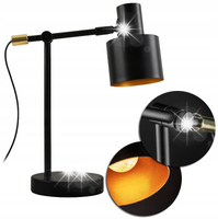 LAMPKA BIURKOWA GTV SELVIA II LB-SELVII-11-DEC E14 CZARNA ZŁOTA