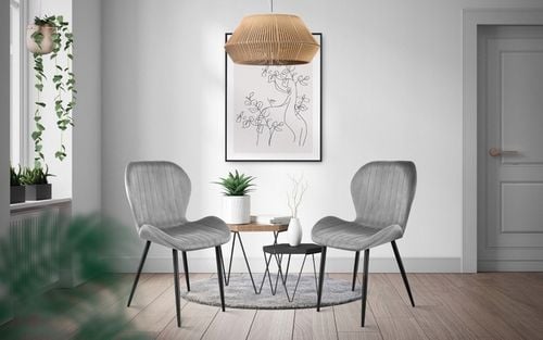 Krzesło welurowe tapicerowane MARK ADLER szare do jadalni salonu loft na Arena.pl