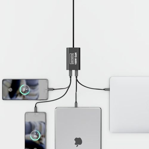 Ładowarka Sieciowa Zasilacz 100W Kostka GaN 3 Kabel AC 2x USB-C 65W 2x USB na Arena.pl