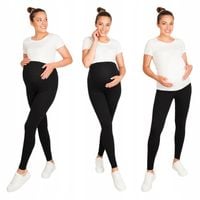 GETRY CIĄŻOWE CZARNE LEGGINSY DAMSKIE BAWEŁNA LEGINSY WYSOKI STAN M