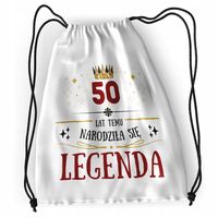 Plecak Urodziny 50 50Te Sportowy Szkolny Worek Z Nadrukiem Ze Zdjęciem