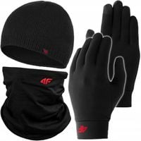 4F KOMPLET ZIMOWY MĘSKI DAMSKI CZAPKA KOMIN BANDAMA RĘKAWICZKI KZ01 L