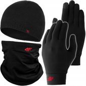 4F KOMPLET ZIMOWY MĘSKI DAMSKI CZAPKA KOMIN BANDAMA RĘKAWICZKI KZ01 L