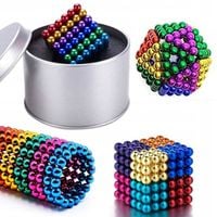 KULKI MAGNETYCZNE XXL Kolorowe 5 mm 216 szt. + BOX