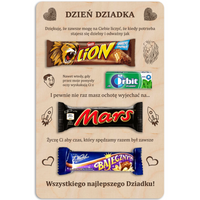 PREZENT DYPLOM na słodycze Dzień Babci i Dziadka tabliczka od wnucząt